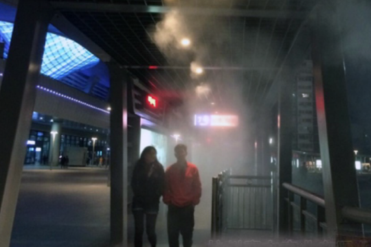 宁波火车站台安装微雾降温系统案例