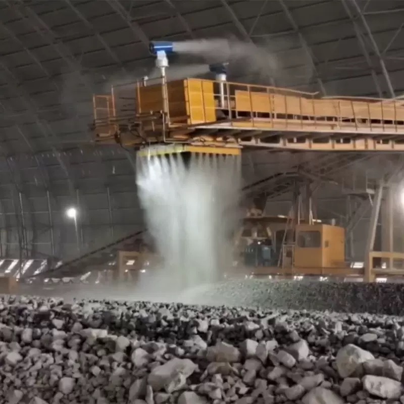 烧结卸料钢仓口自动干雾抑尘设计与应用